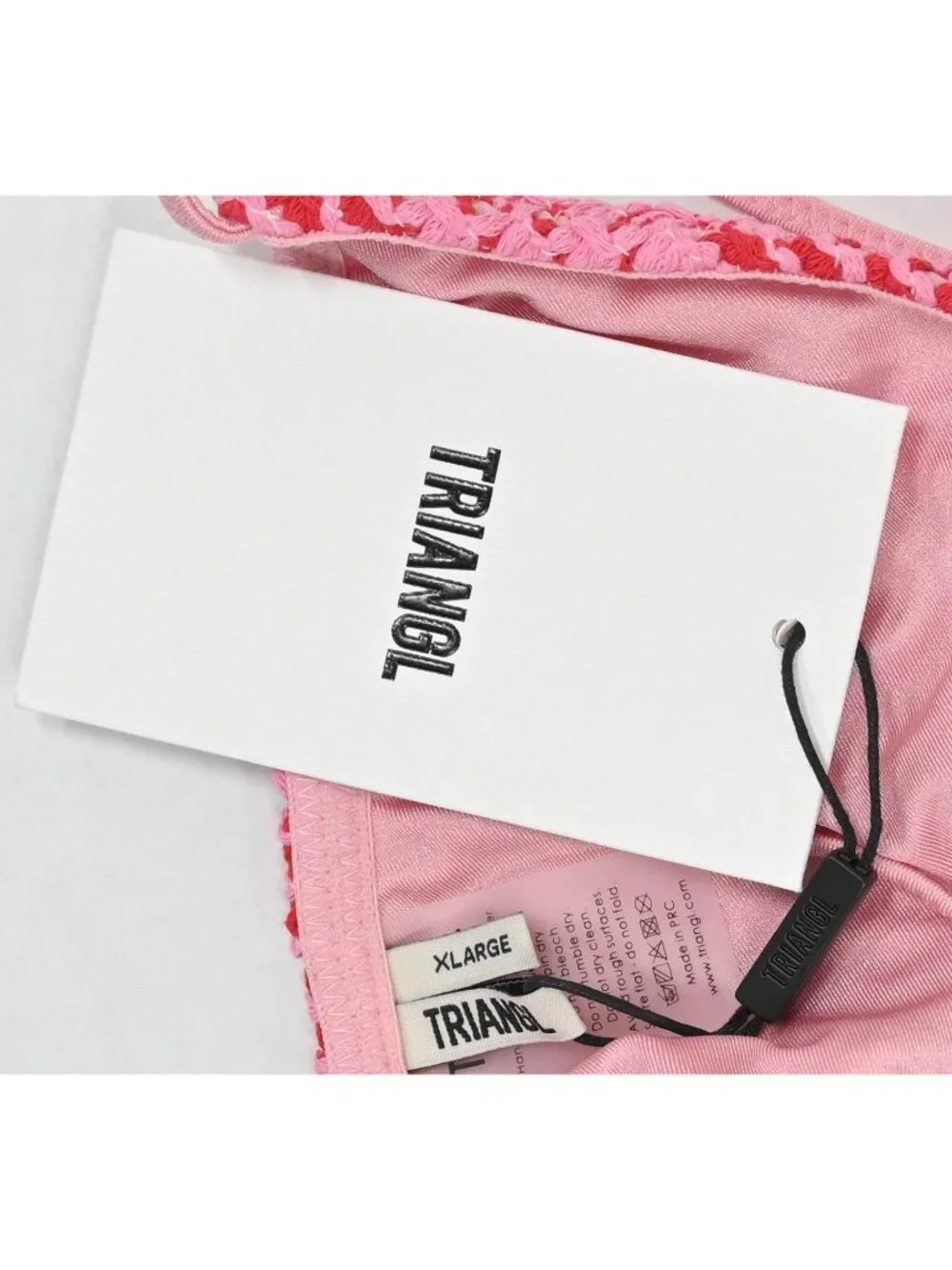 Triangl Swimwear Vinca Alina Crochet Triangle Bikini Top in Pink - Picture 3 of 3
